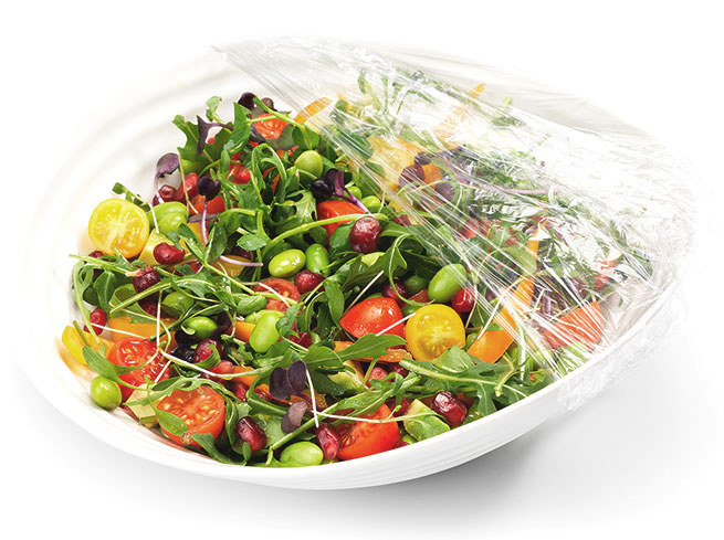 Cling film and foil is dispensed and cut optimally to the size that you require